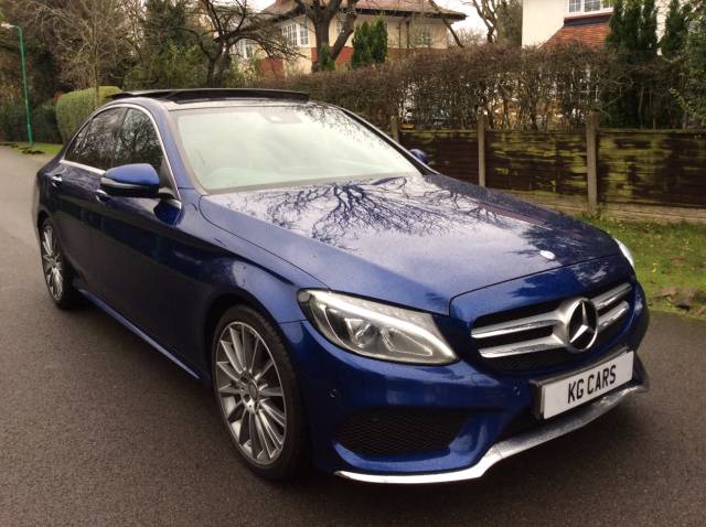 Mercedes-Benz C Class 2.1 C300h AMG Line Premium Plus 4dr Auto Saloon Diesel / Electric Hybrid Blue